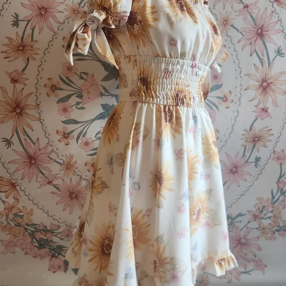 Liz Lisa Sunflower Floral Print Onepiece Dress Vintage Y2k Iconic Gyaru Gal Mori - Picture 3 of 12